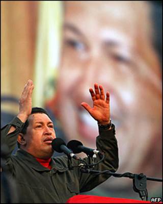 Hugo Chavez, durante la conmemoración del aniversario del intento de golpe de Estado.