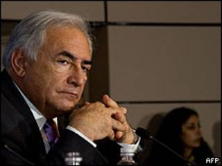 Dominique Strauss-Kahn, na reunião do FMI em Washington