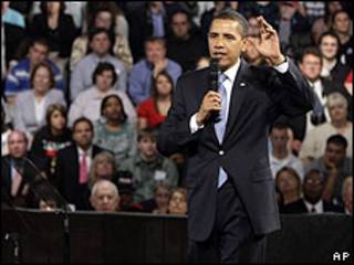Barack Obama durante discurso no Missouri
