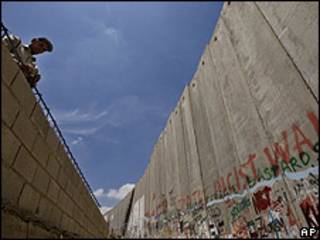 Imagen del muro que rodea la ciudad de Belén, en la Franja de Gaza.