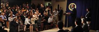 El presidente de EE.UU. frente a representantes hispanos