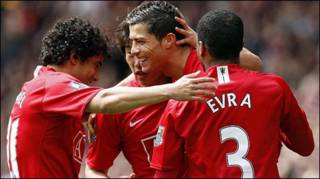 Ronaldo và đồng đội tại Man Utd (Hình AP)