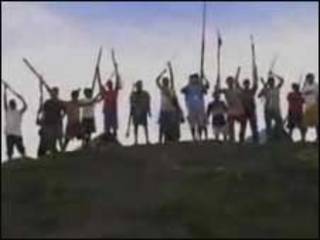 Manifestantes no Peru