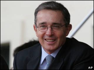 Álvaro Uribe, presidente de Colombia