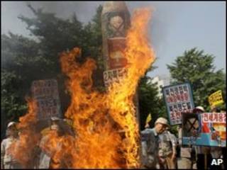 Protesto na Coreia do Sul