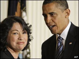 Sonia Sotomayor con el presidente Barack Obama