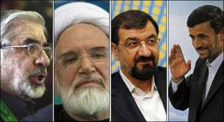 آقایان احمدی نژاد، رضایی، کروبی و موسوی