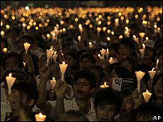 Vigilia en Hong Kong por Tiananmen