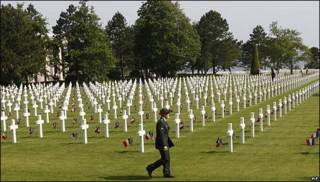Cementerio estadounidense en Normandía, Francia