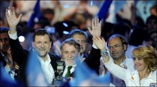 O Partido Popular, de centro-direita da Espanha, foi um dos vencedores da noite