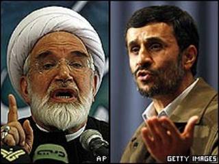 Mehdi Karroubi y Mahmoud Ahmadinejad