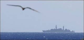 Fragata brasileña en operativo de rescate del AF447