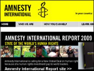 Ảnh chụp trang web của Amnesty International