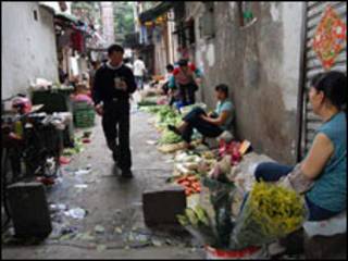 Ruas estreitas do centro de Guangzhou (arquivo)