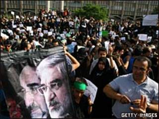 Manifestantes en las calles de Teherán.