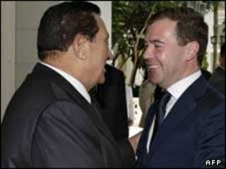 دمیتری مدودف و حسنی مبارک