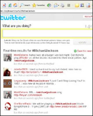 Página do Twitter dedicada a Michael Jackson