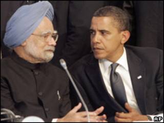 Singh, da Índia, e Obama, dos EUA