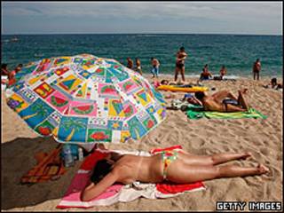 Turistas en Cataluña