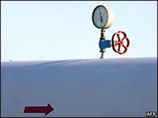 Válvula sobre un ducto de gas