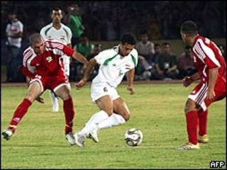 مباراة أربيل بين المنتخبين العراقي والفلسطيني