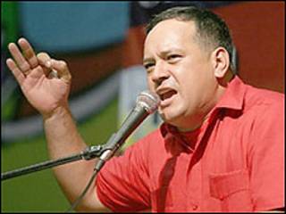 Ministro de Obras Públicas y presidente de la Comisión Nacional de Telecomunicaciones, Diosdado Cabello