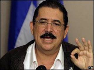 O presidente deposto de Honduras, Manuel Zelaya