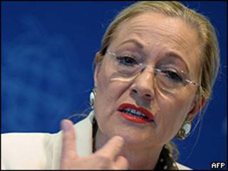La comisaria de Relaciones Exteriores de la UE, Benita Ferrero-Waldner