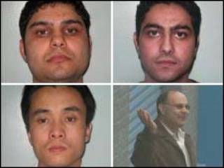 do alto à esquerda: Sami, Rafi,Khalid e Xin Li