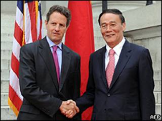 Timothy Geithner y Wang Qishan