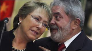 Lula e Bachelet em São Paulo, julho de 2009