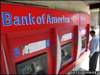 Caixa automático do Bank of America. Foto Getty Images