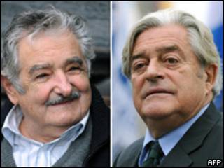 Candidatos José Mujica y Luis Alberto Lacalle