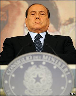 Silvio Berlusconi, primer ministro italiano.