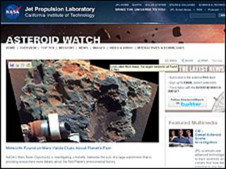 Página de la NASA Asteroid Watch