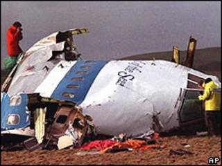 Atentado contra un avión de la Pan Am en Lockerbie, 1988.
