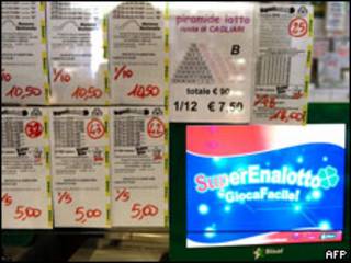 Boletos de lotería del Superenalotto