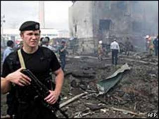 Restos luego de la explosión