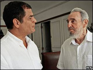 Rafael Correa y Fidel Castro