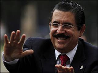 O presidente deposto de Honduras, Manuel Zelaya