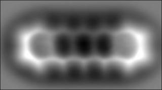Imagem detalhada da molécula obtida pelos cientistas (Foto: Cortesia IBM Research - Zurich)