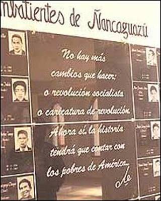 Mural recordatorio de los que combatieron al lado del Che en Bolivia