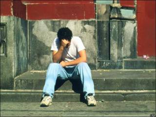 Joven deprimido