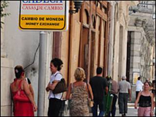 Casa de cambio en La Habana.