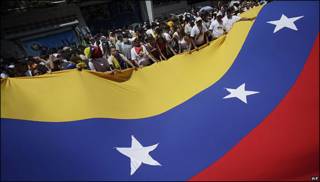 Manifestación en contra de Chávez en Caracas