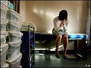 Mujer víctima de una violación