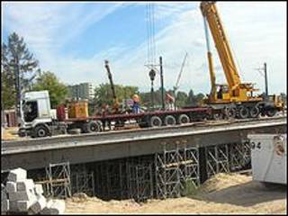 Construcción de una autopista en Polonia