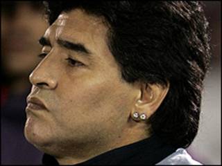 O técnico de futebol argentino, Diego Maradona