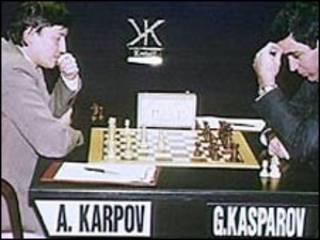 Karpov e Kasparov em 1991