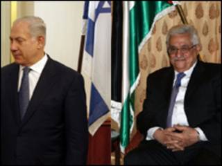 El primer ministro israelí, Benjamin Netanyahu, y el presidente de la ANP, Mahmoud Abbas